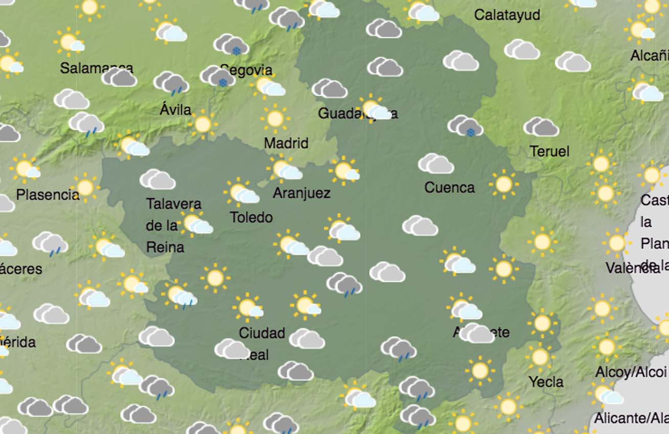 Previsiones de Aemet para hoy, martes 8 de diciembre.