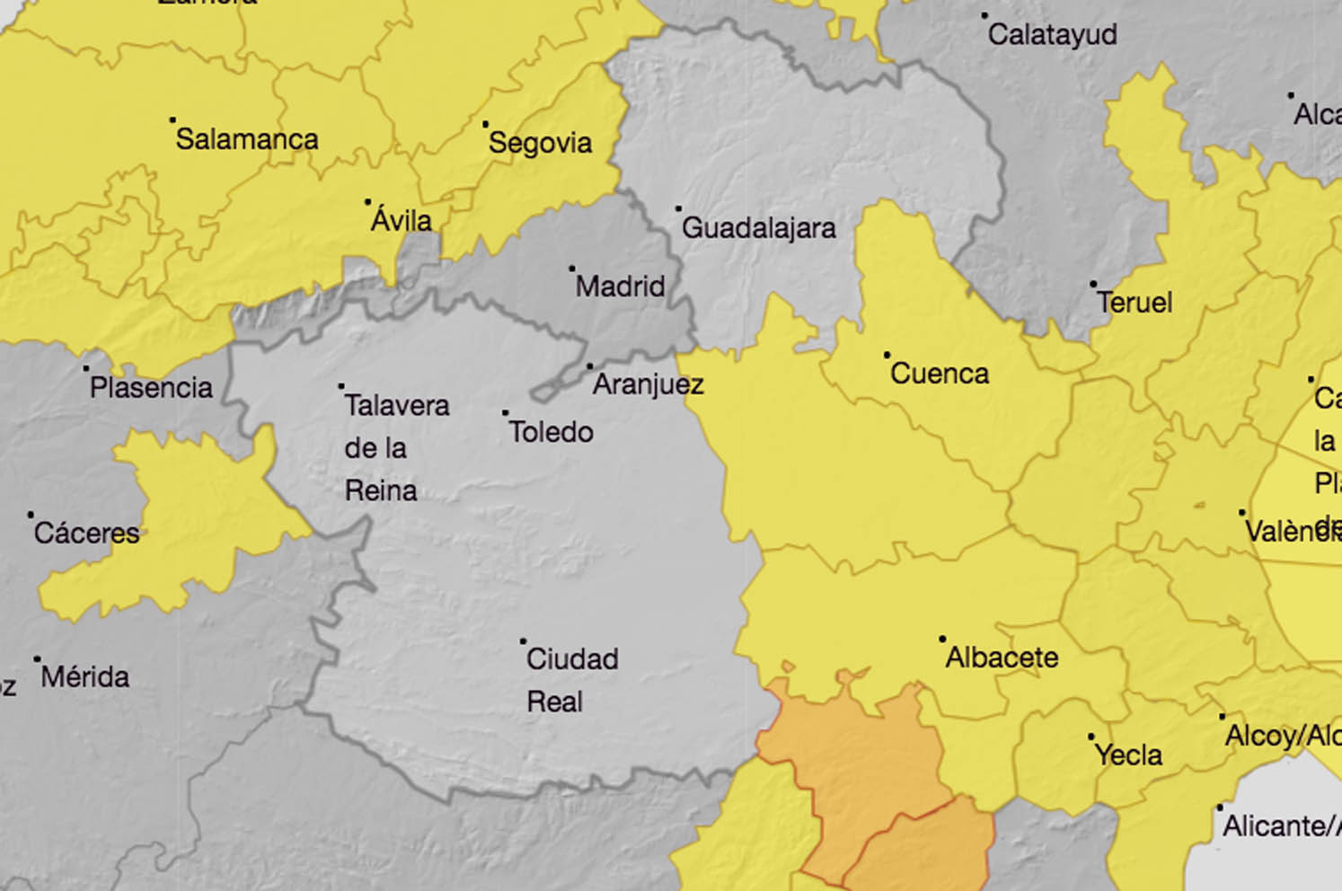 Avisos de Aemet por fuertes vientos.