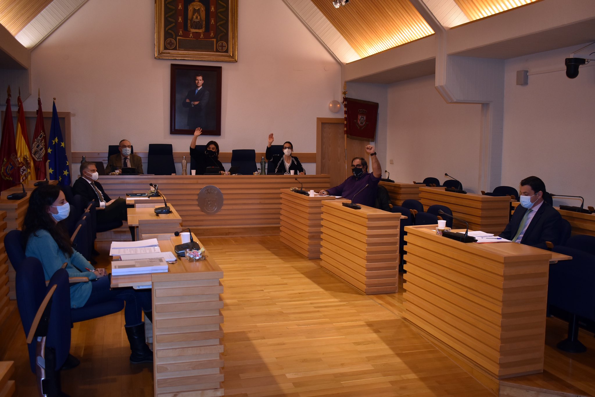 Pleno en el Ayuntamiento de Ciudad Real en el que se aprobaron los Presupuestos Municipales para 2021.