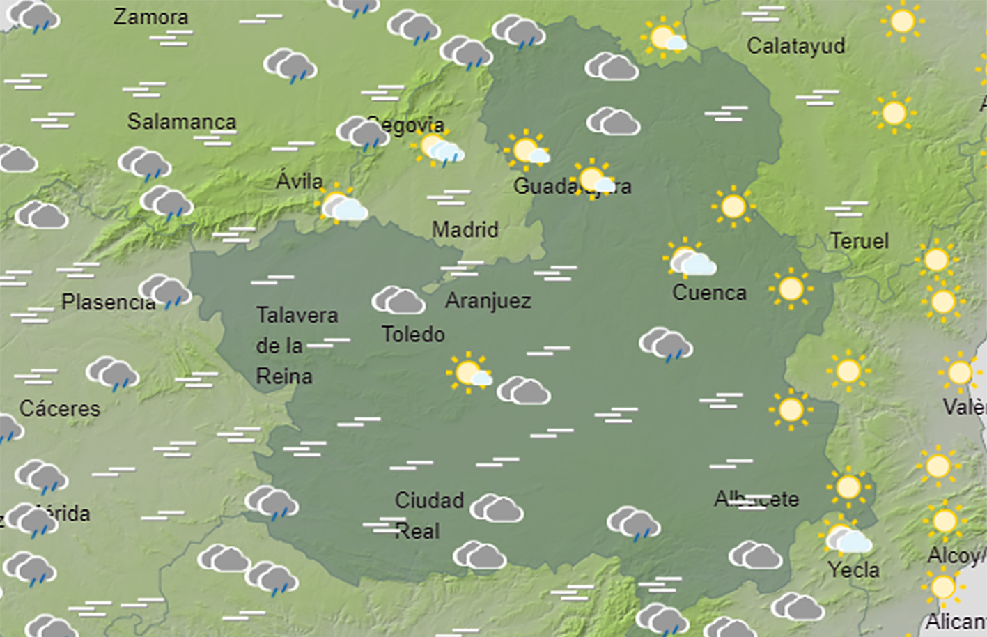 Cielo nuboso y subida de las temperaturas, hoy en CLM