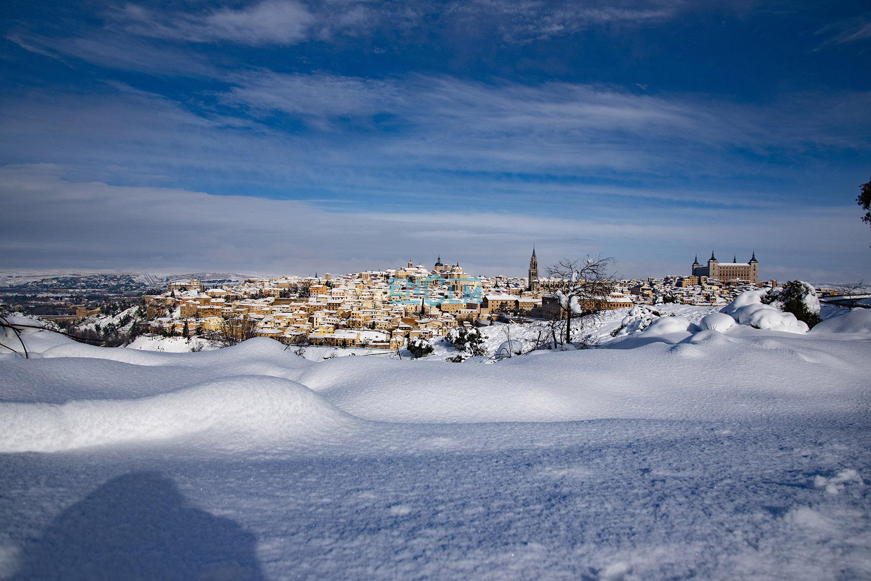 La nieve provocó que los colegios en la ciudad de Toledo tuvieran que suspenderse en el modo presencial hasta que la seguridad de los edificios fuera plena.