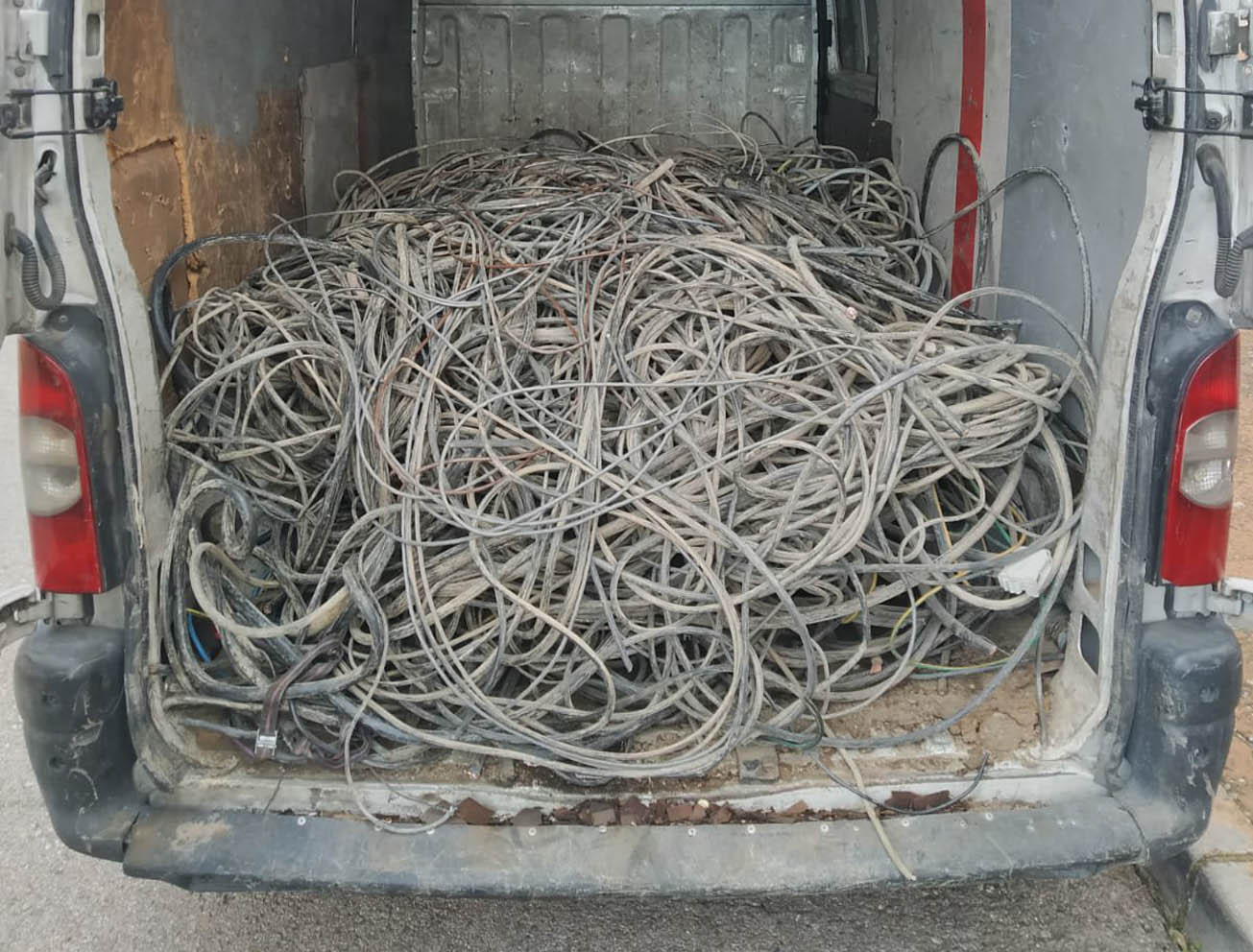 Imagen del cobre que iba a ser sustraído en Pantoja.