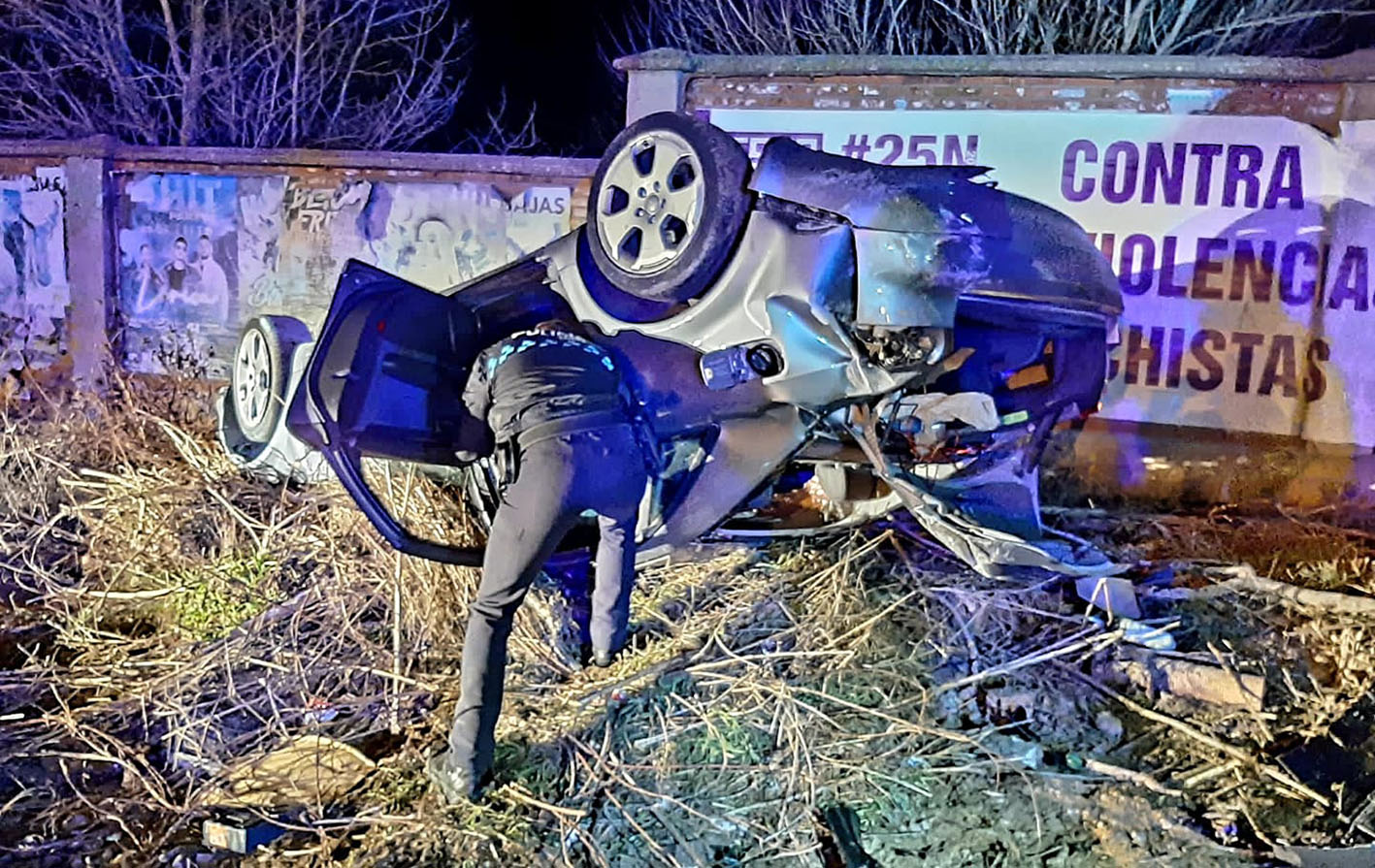 Así quedó el coche accidentado.