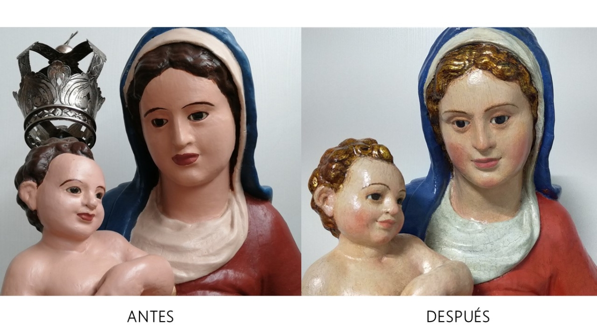 El antes y el después de la Virgen de la Paz