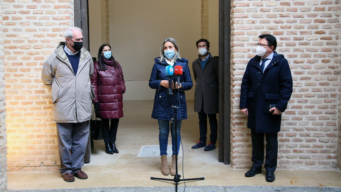 La alcaldesa de Toledo, Milagros Tolón, durante la reapertura del oratorio de San Felipe Neri.