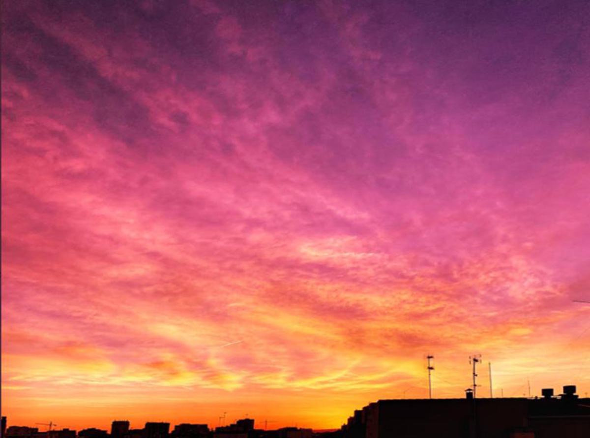 Amanecer en Albacete. Foto: subida de Aemet (@Santia1974)