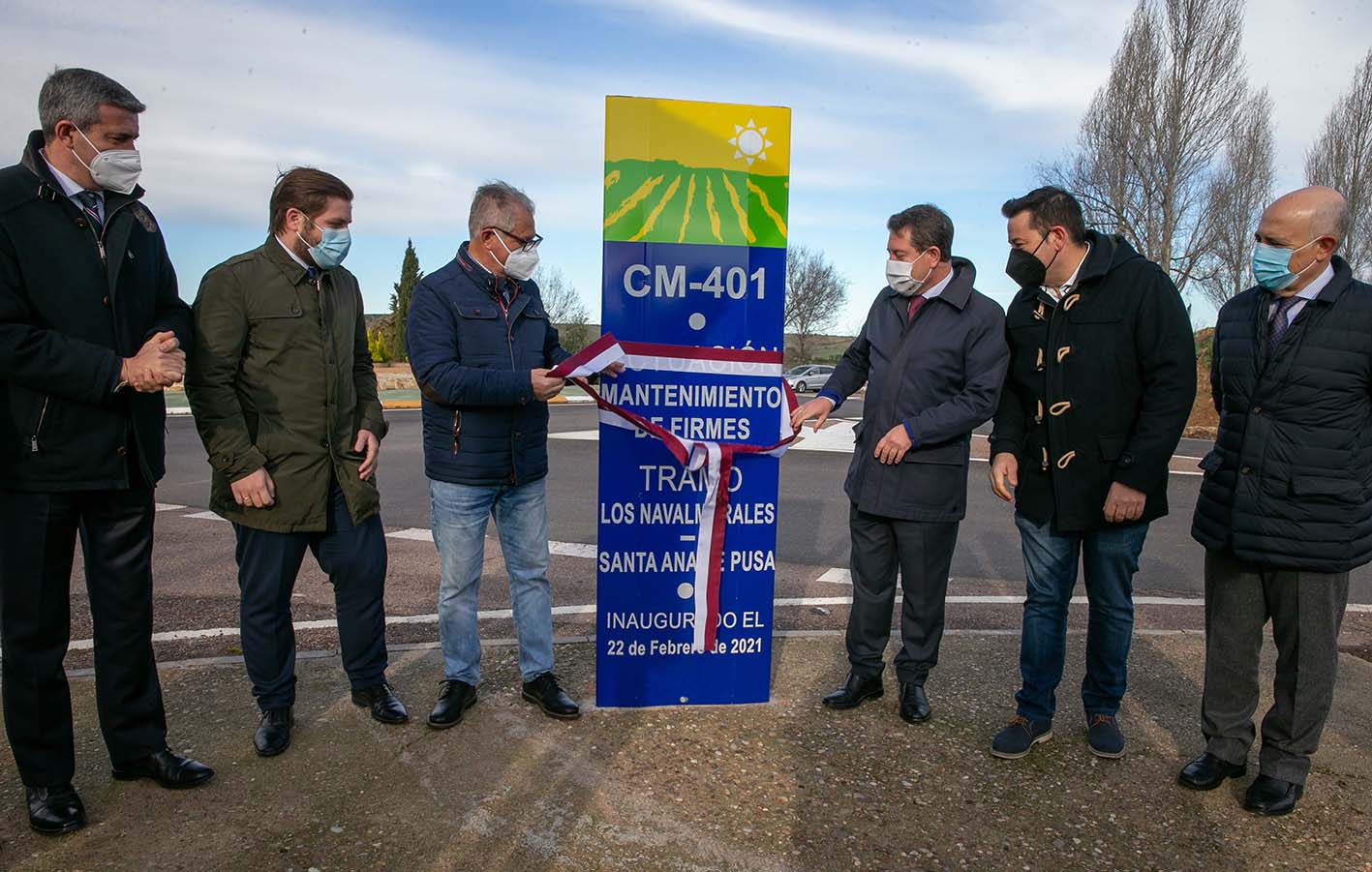 Page, durante la inauguración de un tramo de carretera en la comarca de Talavera.