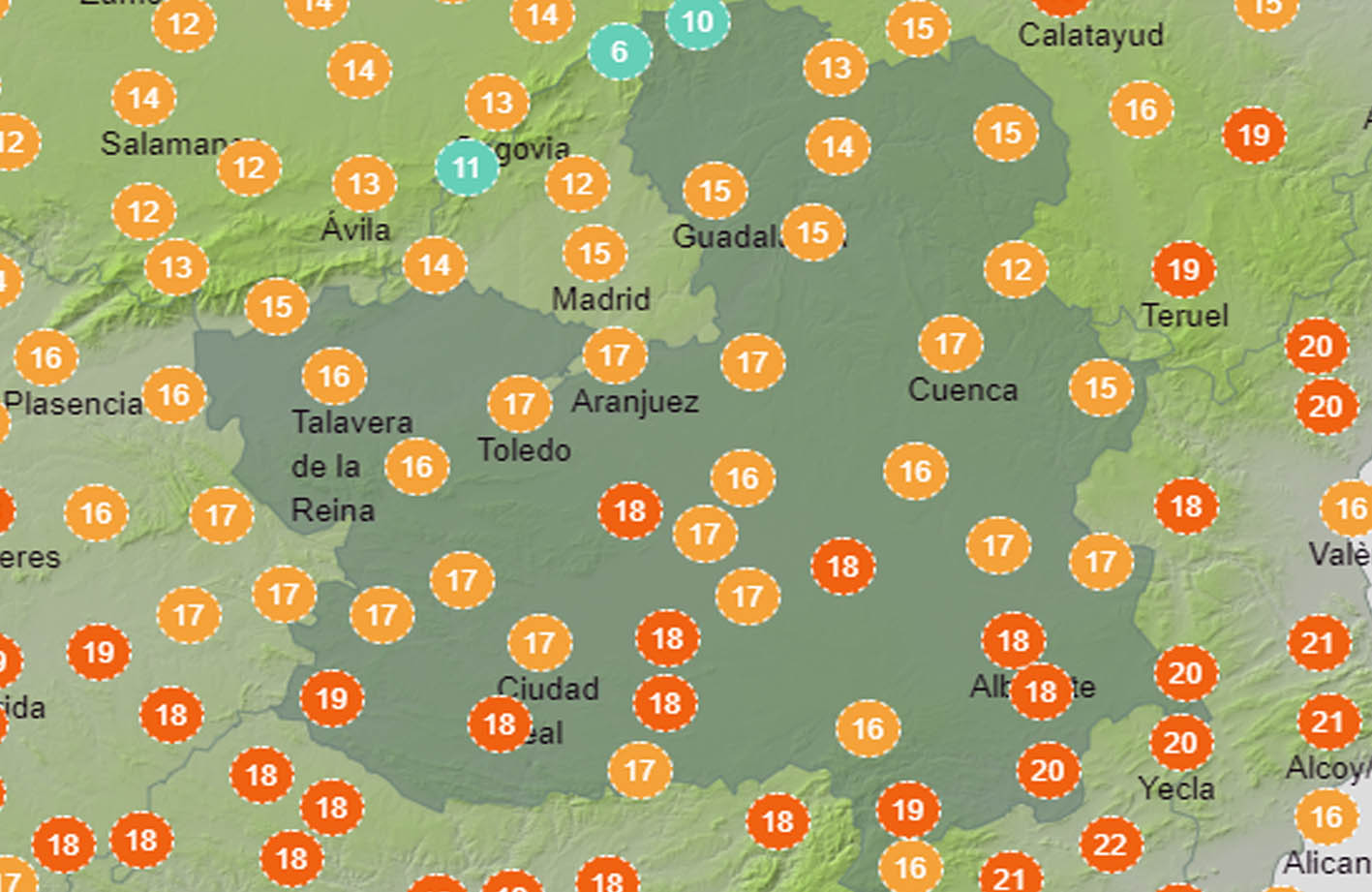 Temperaturas agradables en CLM