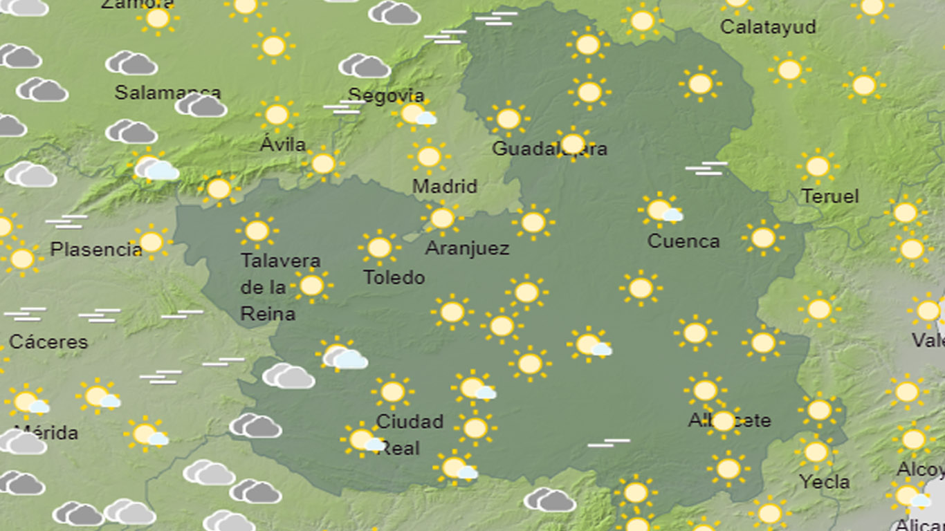 Mapa del tiempo en CLM, donde habrá viento