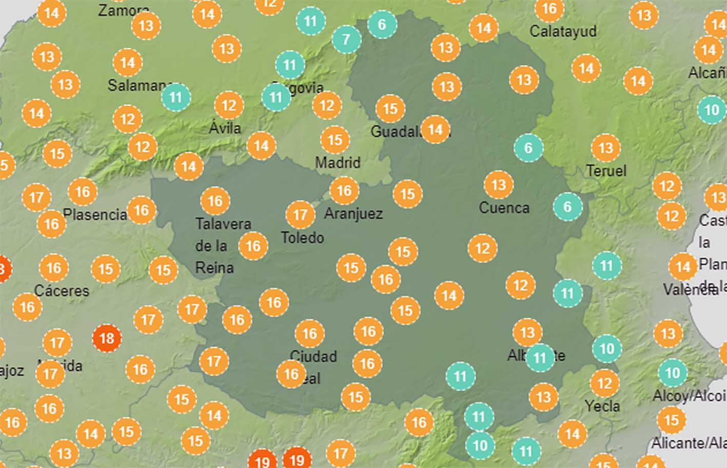 Temperaturas más altas en CLM