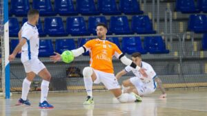 El Viña Albali Valdepeñas se fue de vacío de la cancha del Barça. Foto: @VinaAlbaliFS (@ErnestoAradilla)