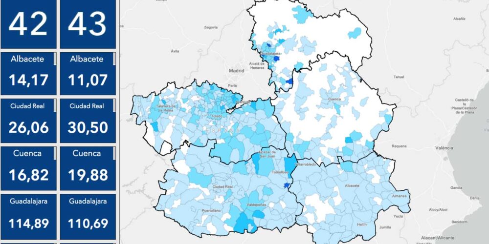 Mapa de los casos por municipios.