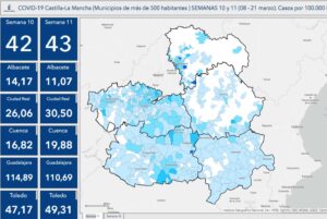 Mapa de los casos por municipios.