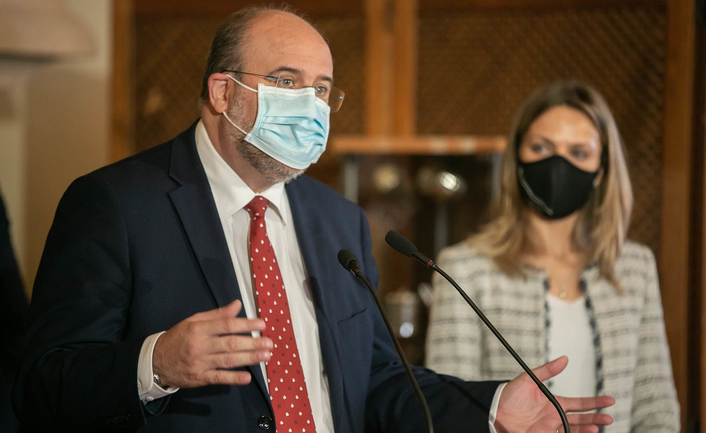 José Luis Martínez Guijarro, vicepresidente del Gobierno de CLM, tras la reunión del Consejo de Gobierno en Sigüenza (Guadalajara).