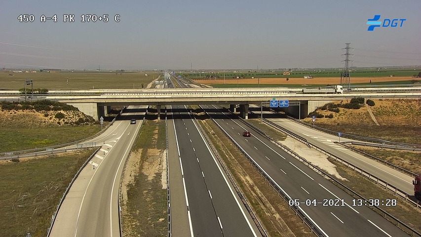 Imagen de la cámara de la DGT cercana al lugar del accidente, en Manzanares