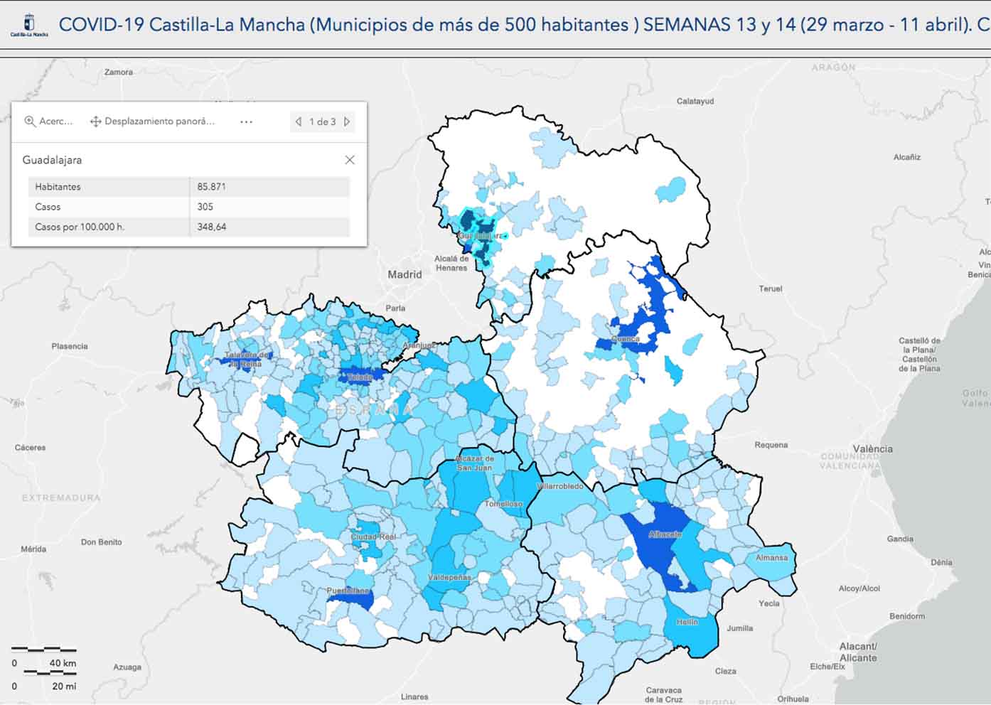 Casos por municipios.