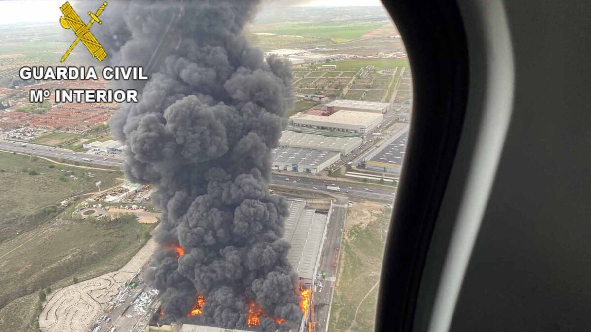 Imagen aérea del incendio de Seseña.