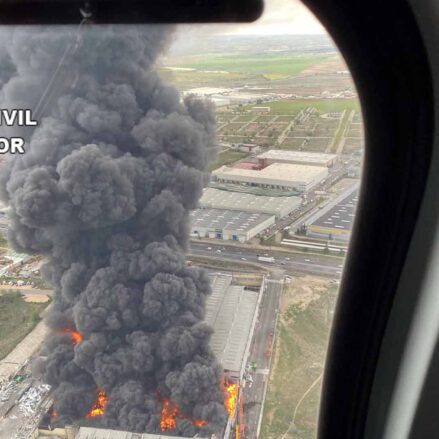 Imagen aérea del incendio de Seseña.