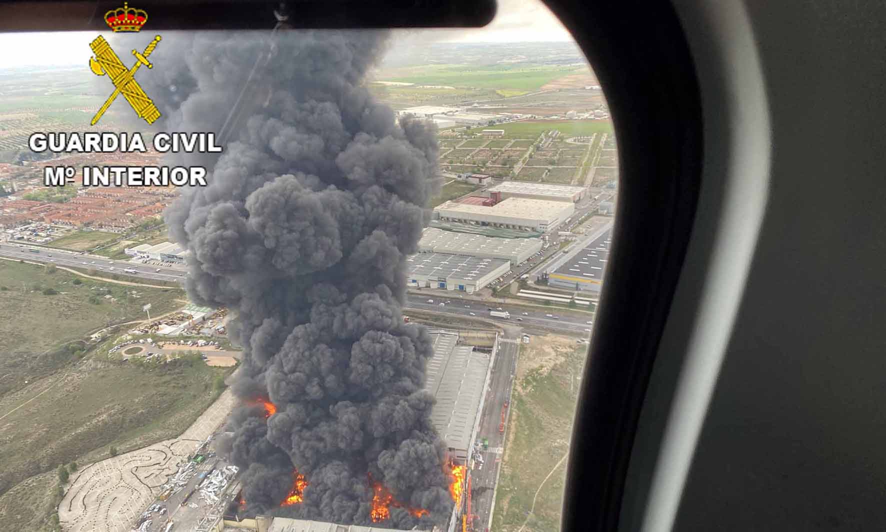 Imagen aérea del incendio de Seseña.