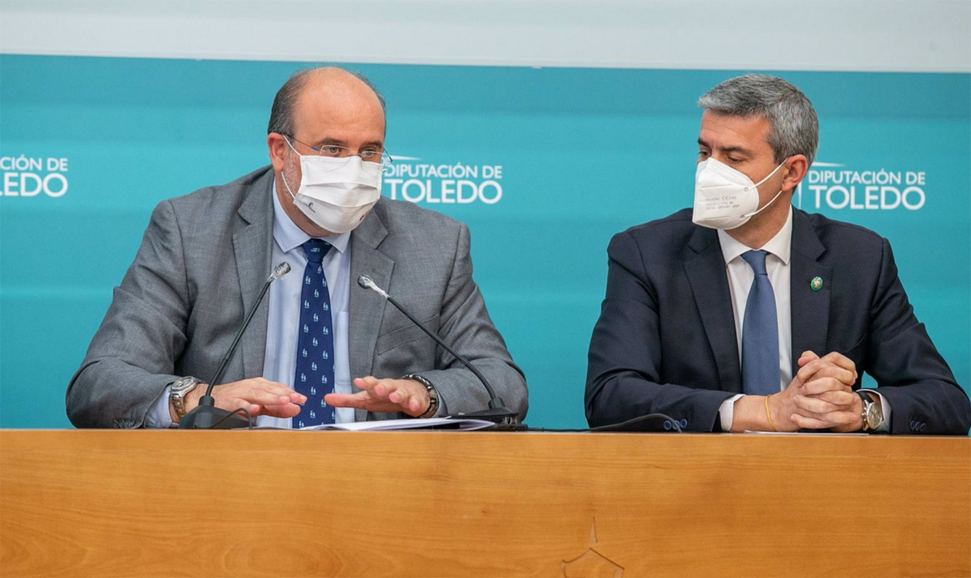 José Luis Martínez Guijarro y Álvaro Gutiérrez, tras el encuentro mantenido esta mañana.