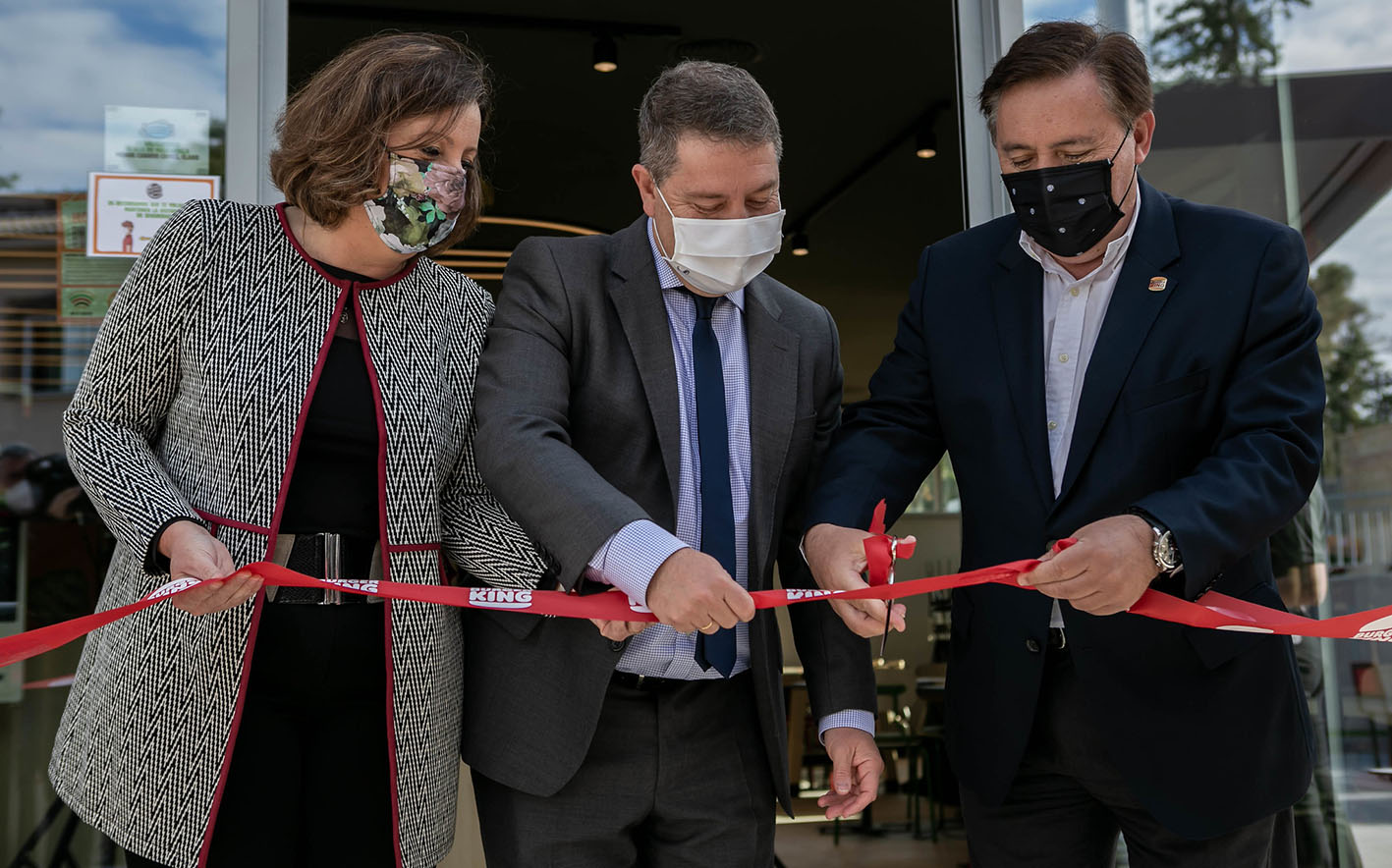 Page, durante la inauguración del nuevo local de Burger King en Toledo.