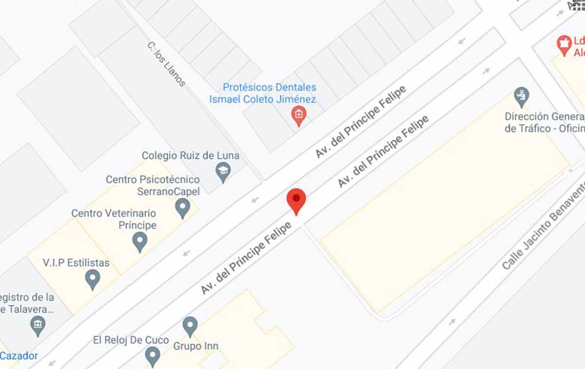 Avenida Príncipe Felipe de Talavera, donde un joven fue herido con una arma blanca. Imagen: Google Maps