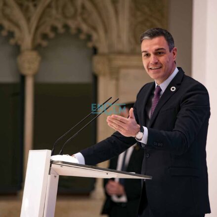 Pedro Sánchez, presidente del Gobierno de España, en una visita a Toledo. Foto: Rebeca Arango.