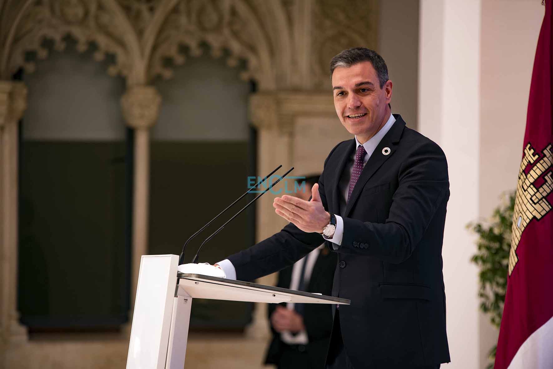 Pedro Sánchez, presidente del Gobierno de España, en una visita a Toledo. Foto: Rebeca Arango.