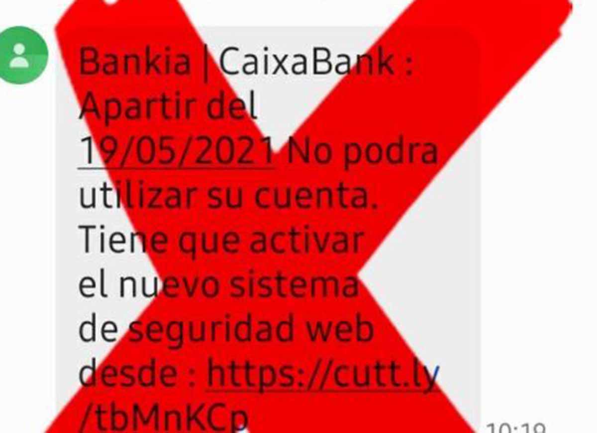 El intento de estafa a los clientes de Caixabank Bankia llega con un SMS al móvil