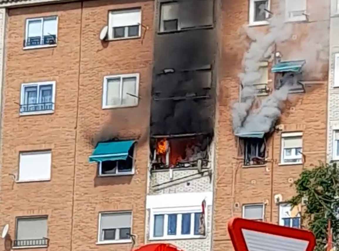Incendio de un piso en el barrio de Santa Bárbara de Toledo