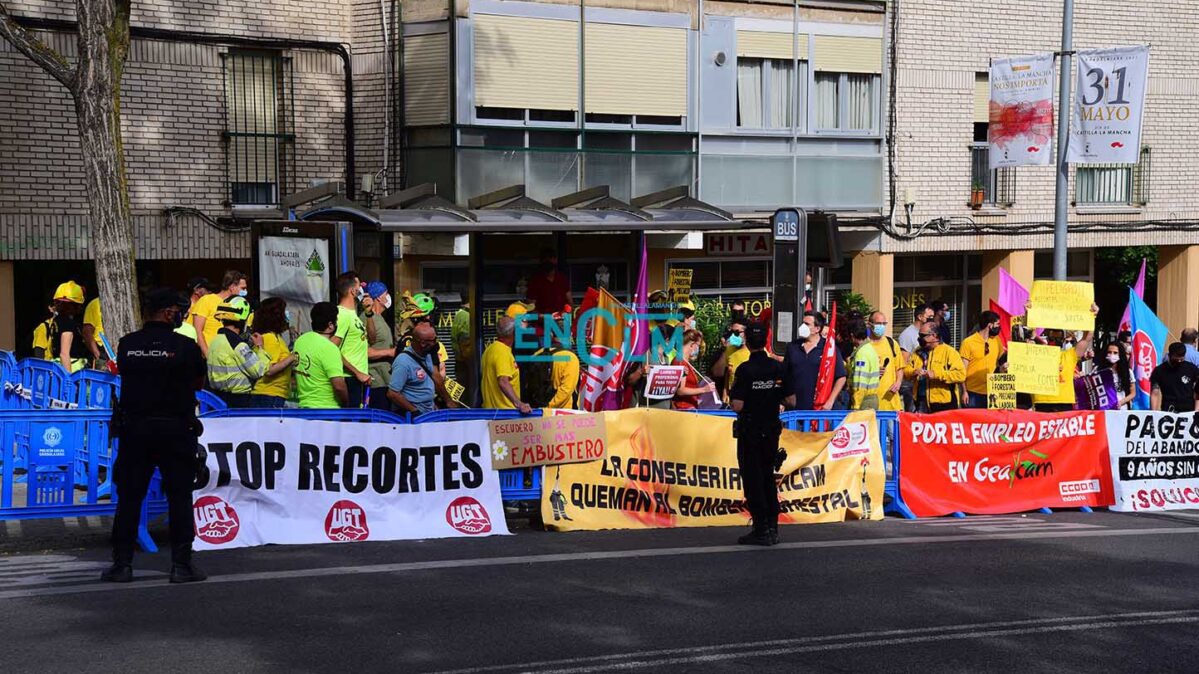 Imagen de una de las manifestaciones de trabajadores de Geacam.