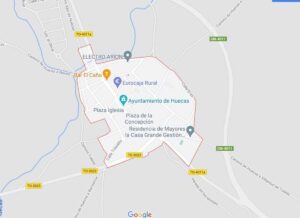 Incendio sin víctimas en una nave industrial de Huecas (Toledo). Imagen: Google Maps
