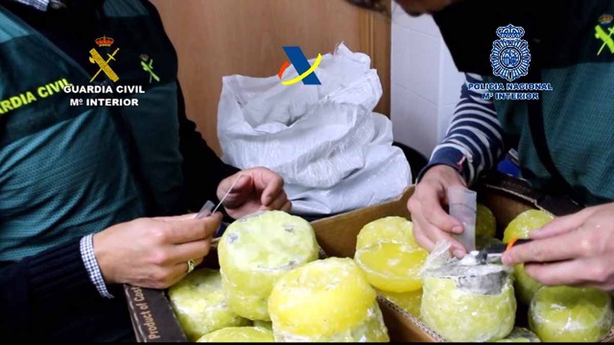 Lo último :cocaína dentro de piñas