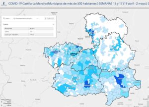 Mapa de los casos por municipios.
