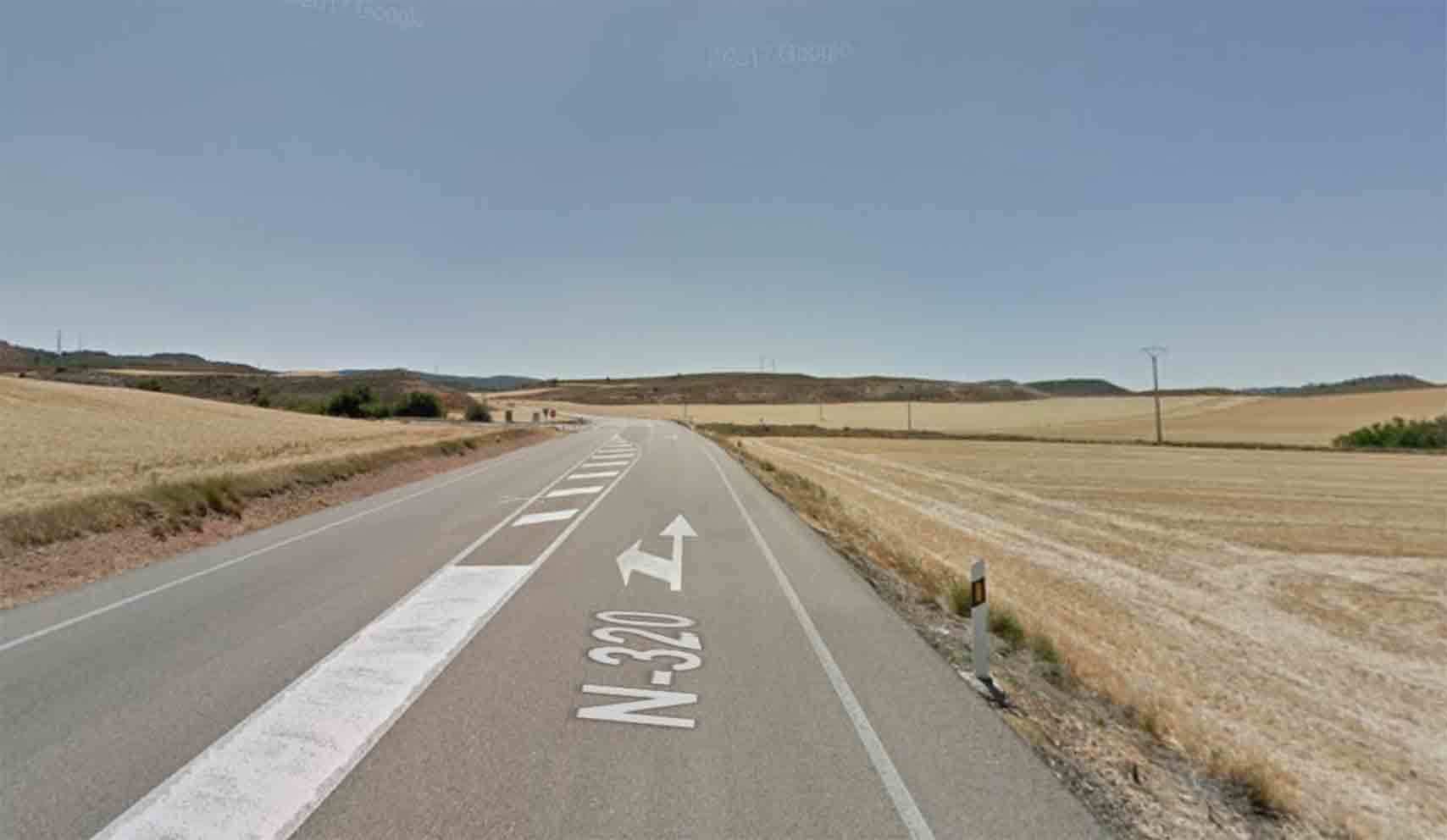 Imagen del punto kilométrico 166 de la N-320, no exactamente el lugar del siniestro.