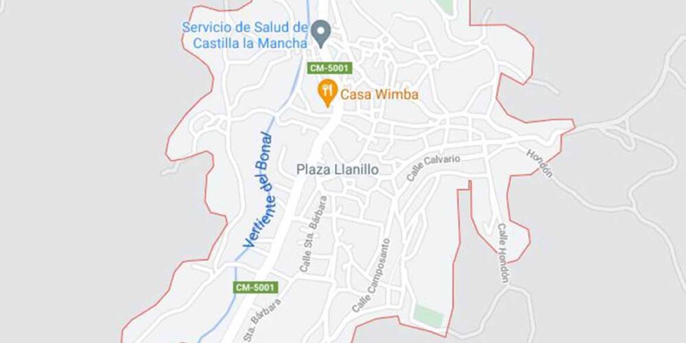 Un menor accdentado haciendo senderismo en el término de El Real de San Vicente. Imagen: Google Maps