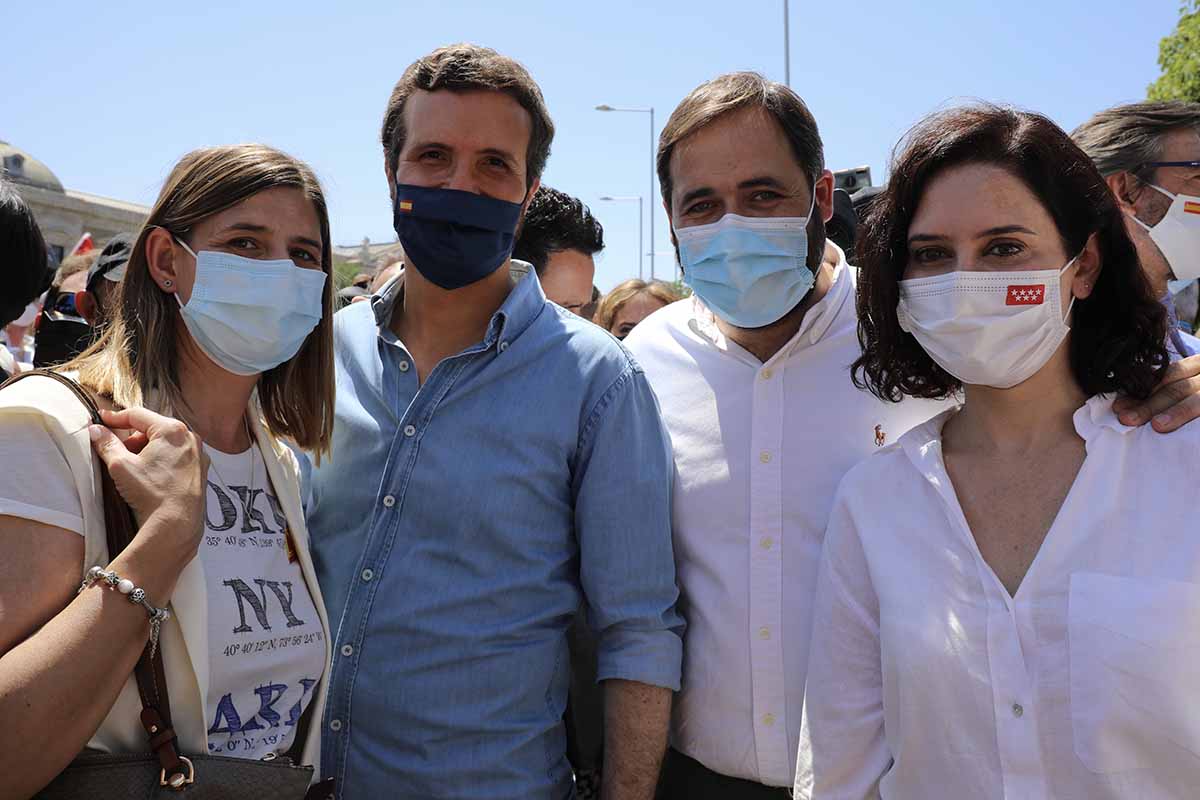 Núñez, en Colón con Pablo Casado e Isabel Díaz Ayuso