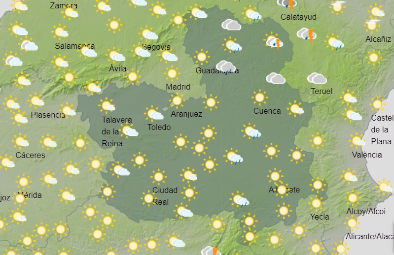 Previsiones de Aemet para hoy, jueves 3. subida de temperaturas