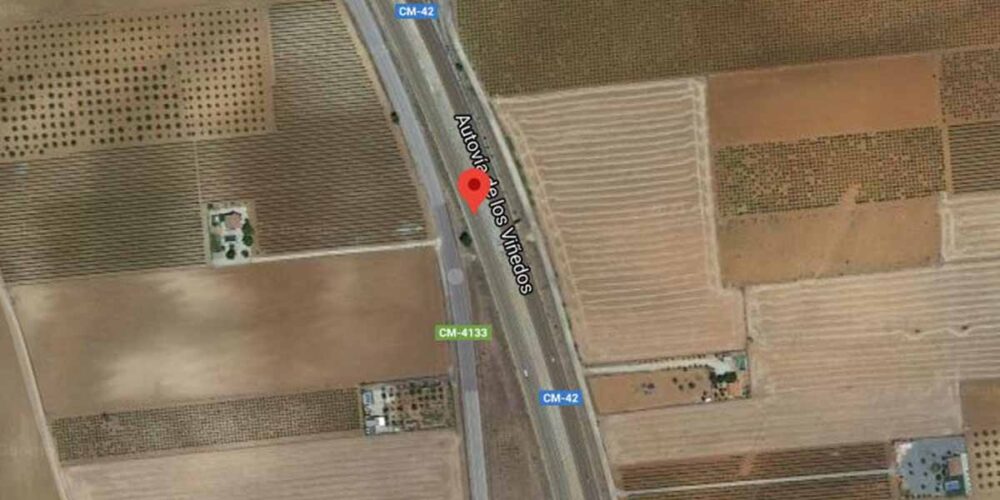 Accidente en la CM-42, en el término de Mora (Toledo). Imagen: Google Maps