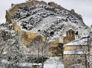 Vista nevada de Cañete. Foto: Ayuntamiento