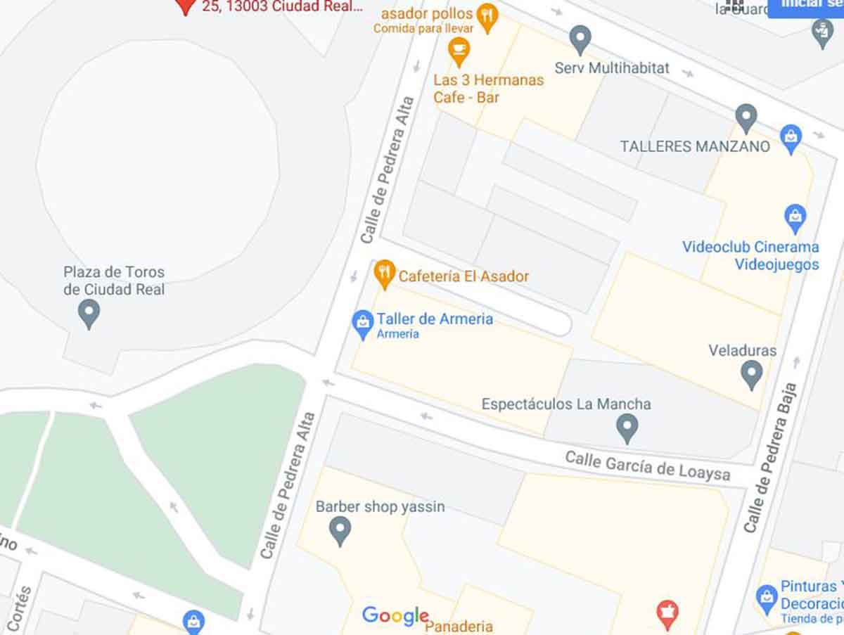 Calle Pedrera Alta de Ciudad Real, donde se produjo una pelea con un herido. Imagen: Google Maps