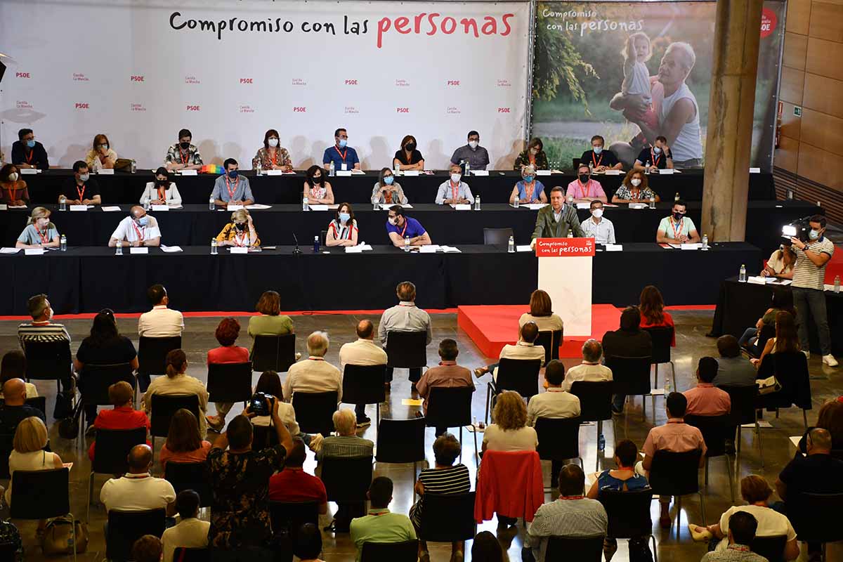Comité Regional del PSOE CLM, durante la intervención de Emiliano García-Page