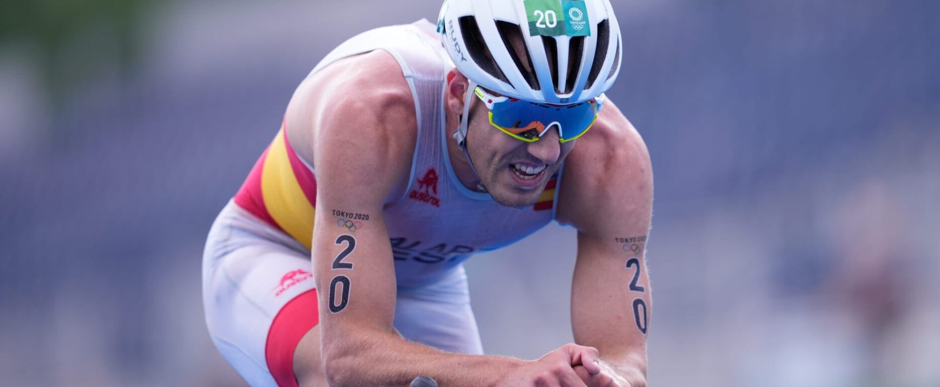 Fernando Alarza, durante la prueba de triatlón de Tokio.