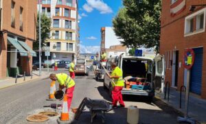 Obras de asfaltado en Talavera