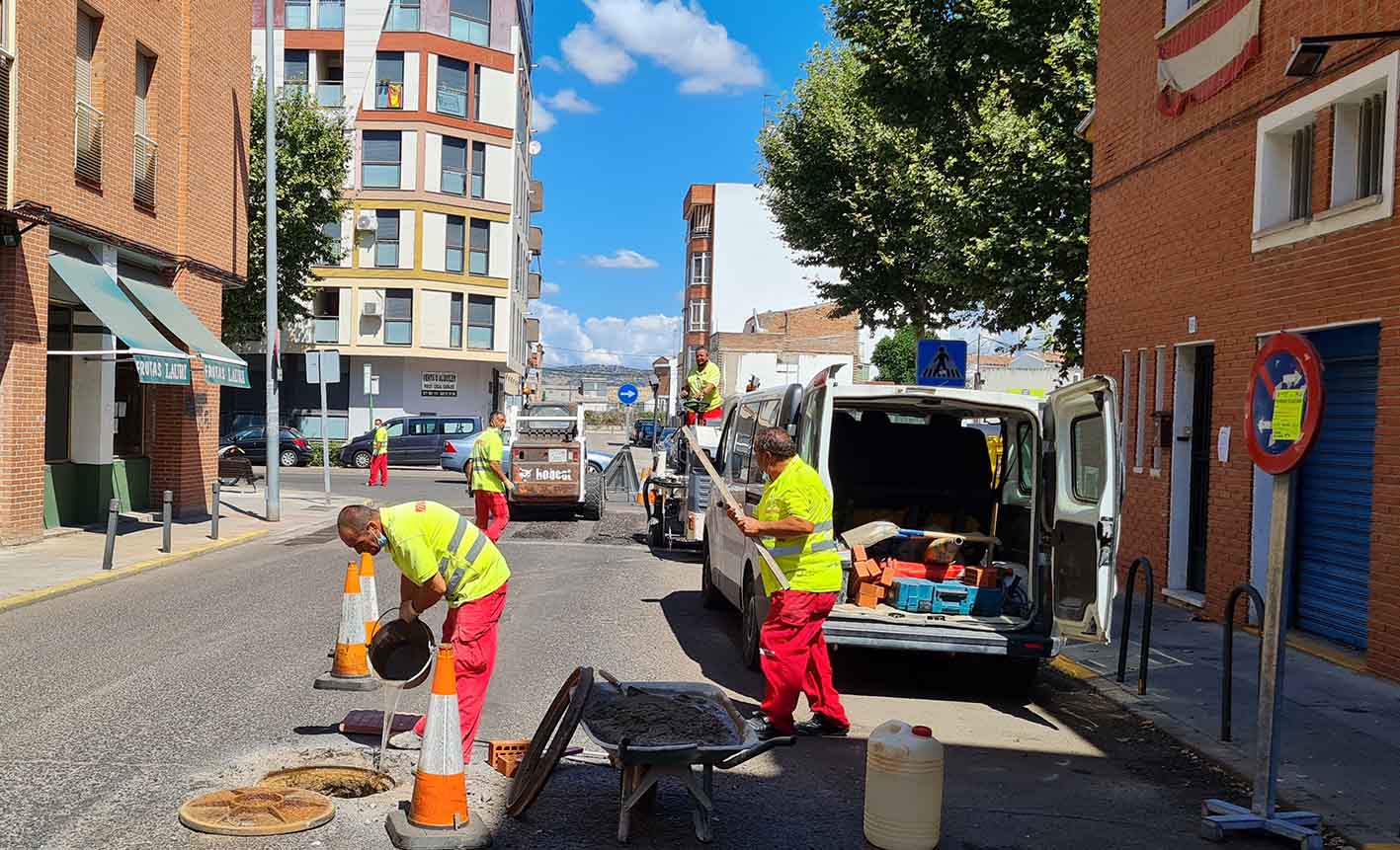 Obras de asfaltado en Talavera