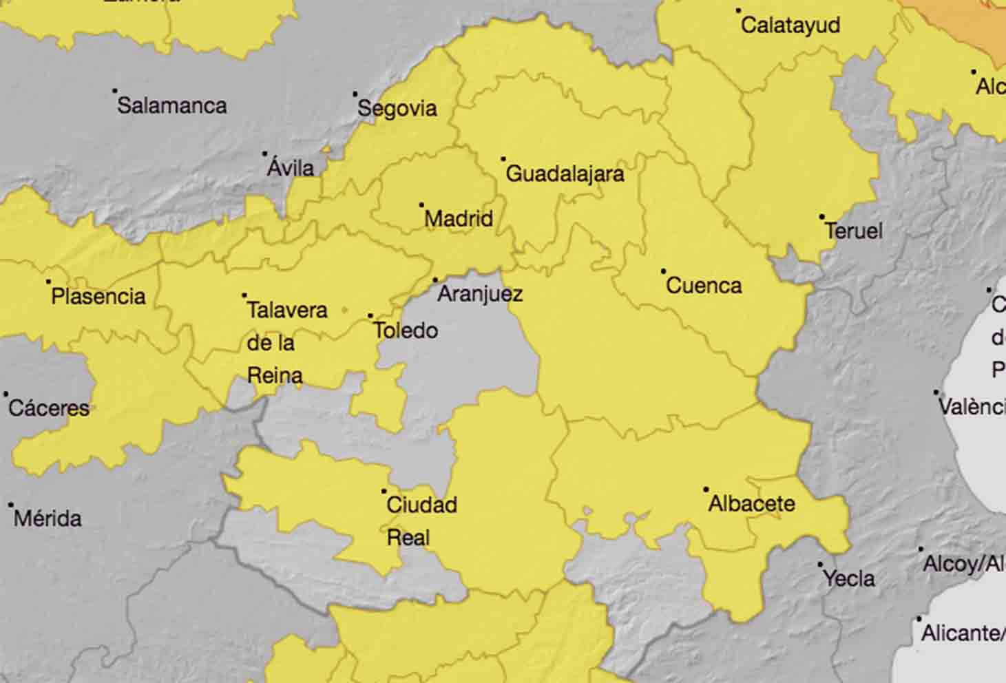 Casi toda Castilla-La Mancha está en aviso amarillo por altas temperaturas.