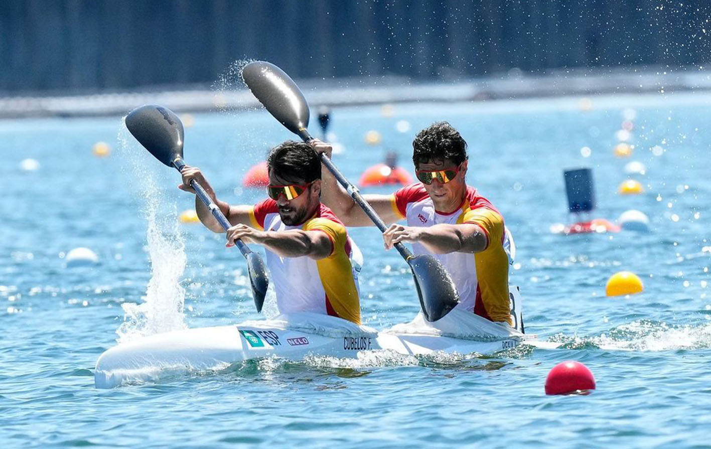 Paco Cubelos e Íñigo Peña, sextos en la final de k-2 1.000 metros de los Juegos Olímpicos de Tokio. Foto: @coe_es.