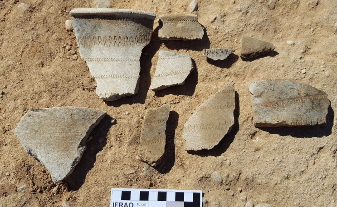 Parte de los restos arqueológicos hallados por la empresa Montepinos durante las obras de sus naves.