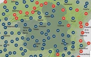 Previsiones de Aemet para este sábado a las 17 horas.