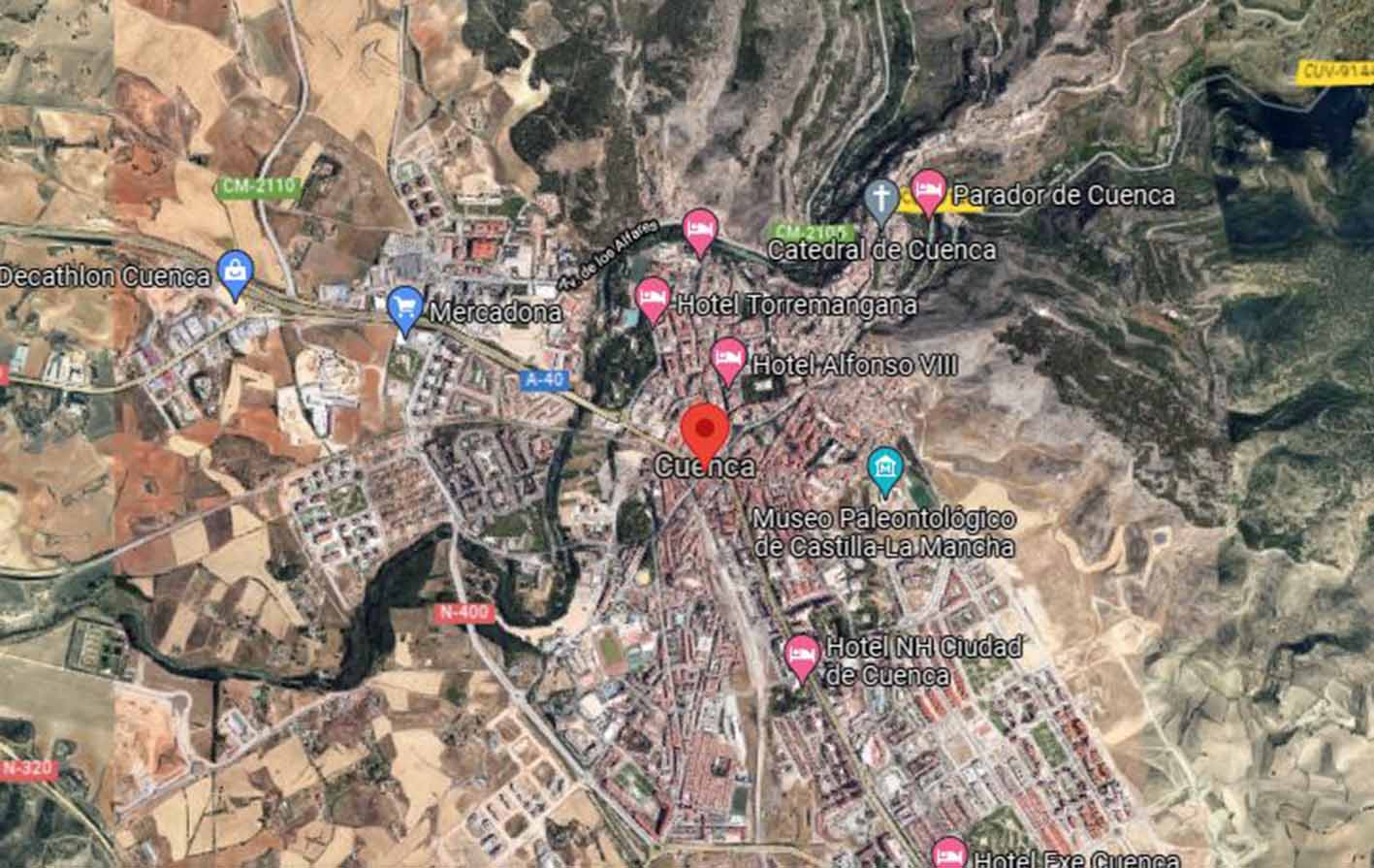 Accidente mortal de tráfico en Cuenca capital. Imagen: Google Maps